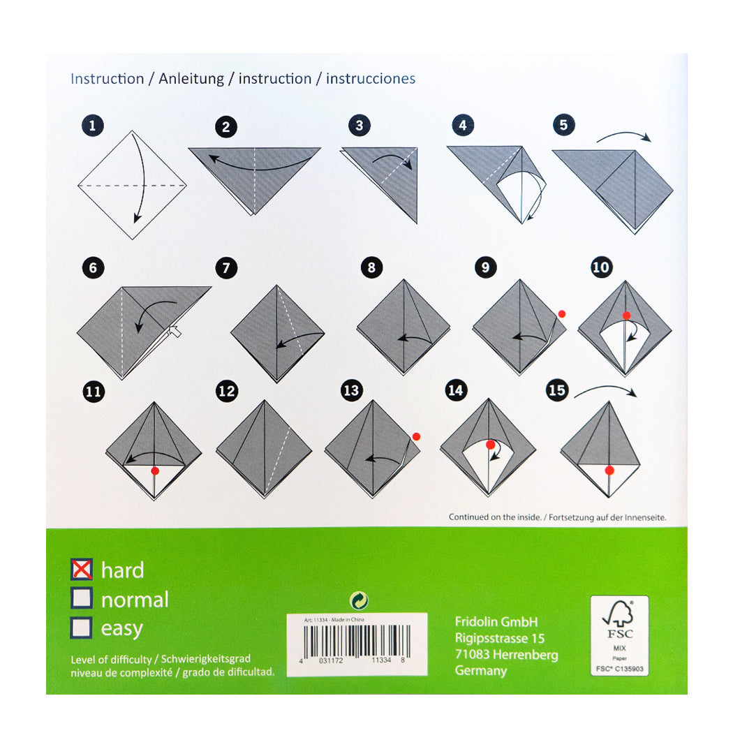 21 fogli di carta stampata per origami 20,3 x 20, 3 cm per realizzare una rana