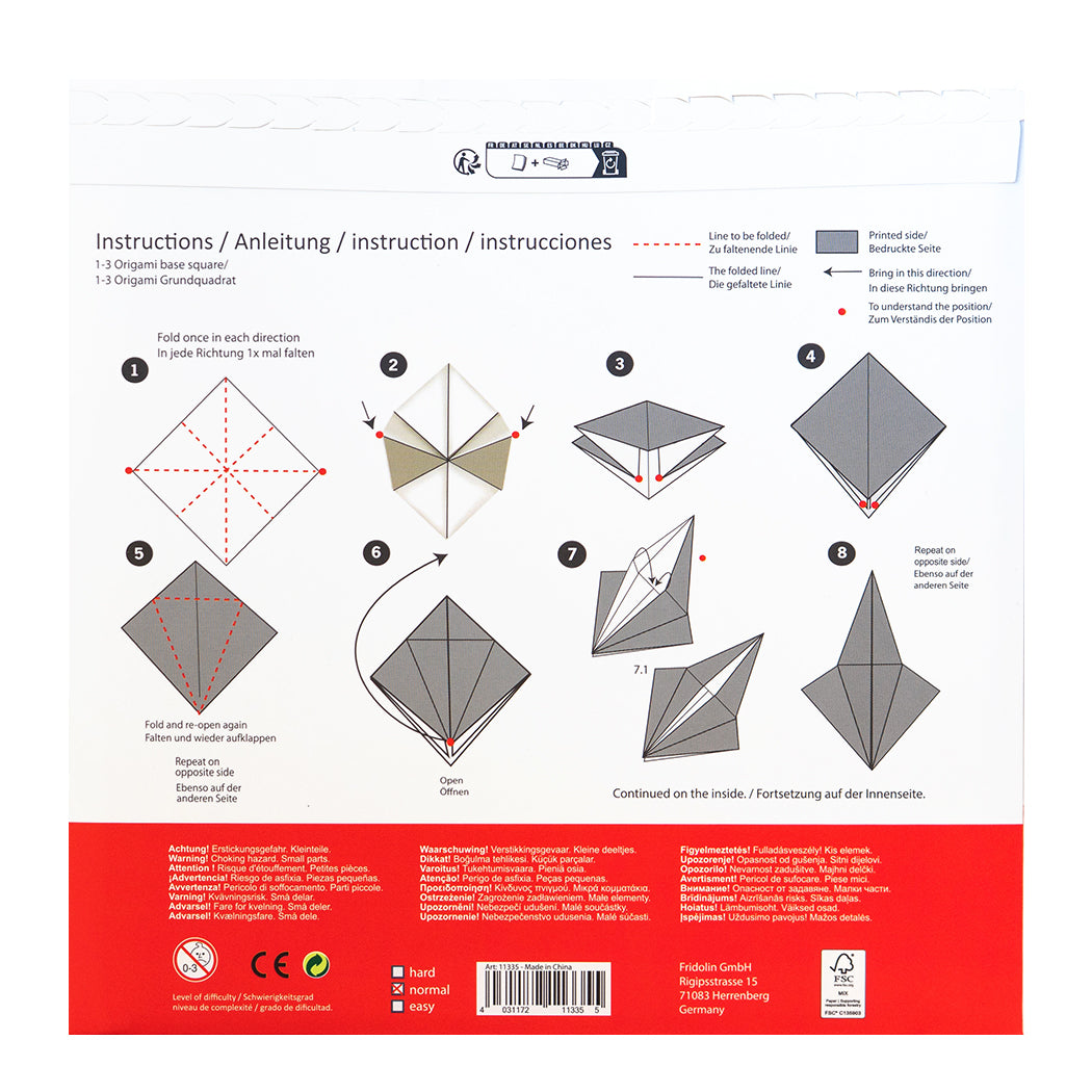 20 fogli di carta stampata per origami 20,3 x 20, 3 cm per realizzare un dinosauro