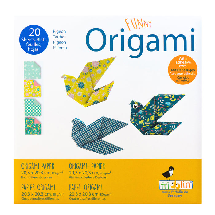20 fogli di carta stampata per origami 20,3 x 20, 3 cm per realizzare una colomba