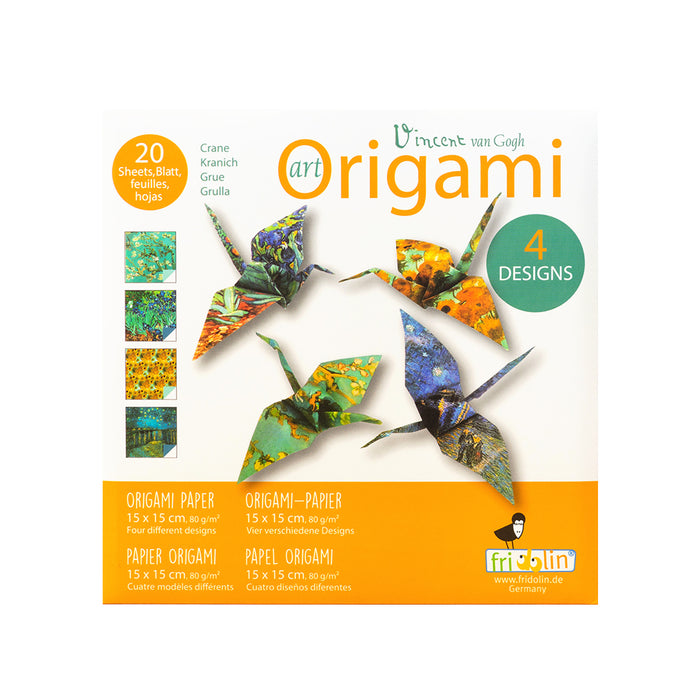 20 fogli di carta per origami 15x15 cm con stampa ispirata ai quadri di Van Gogh per realizzare una gru