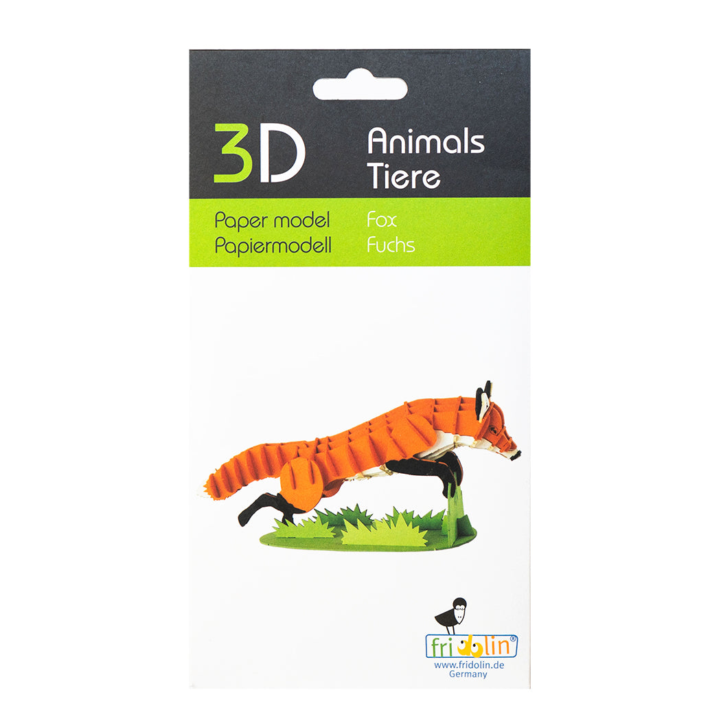 Puzzle in 3d in cartoncino che riproduce una volpe