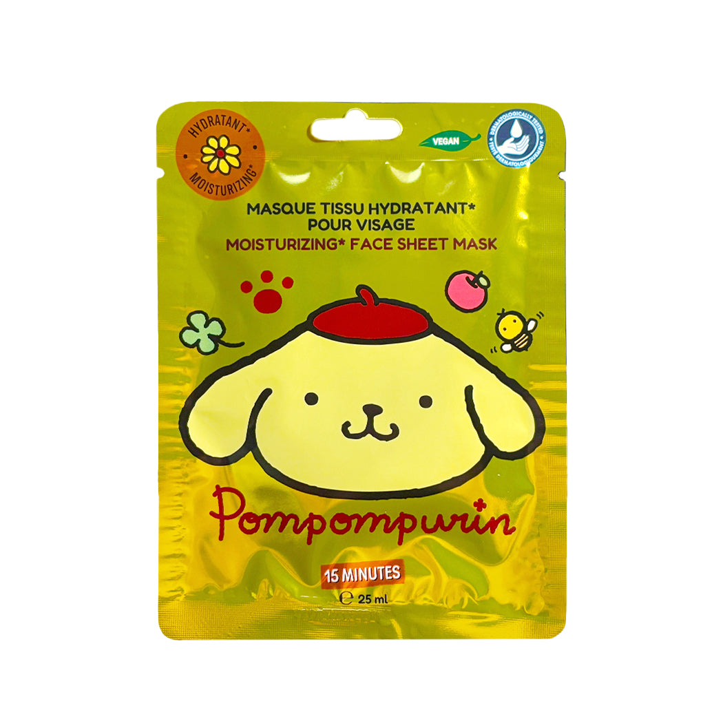 Face mask di Pompompurin.
La maschera contiene acido ialuronico e pantenolo.