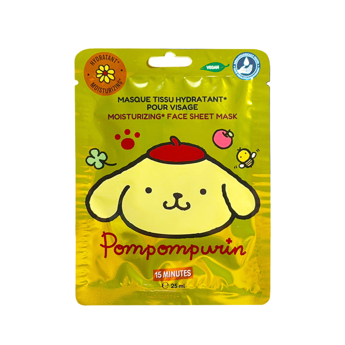 Face mask di Pompompurin.
La maschera contiene acido ialuronico e pantenolo.