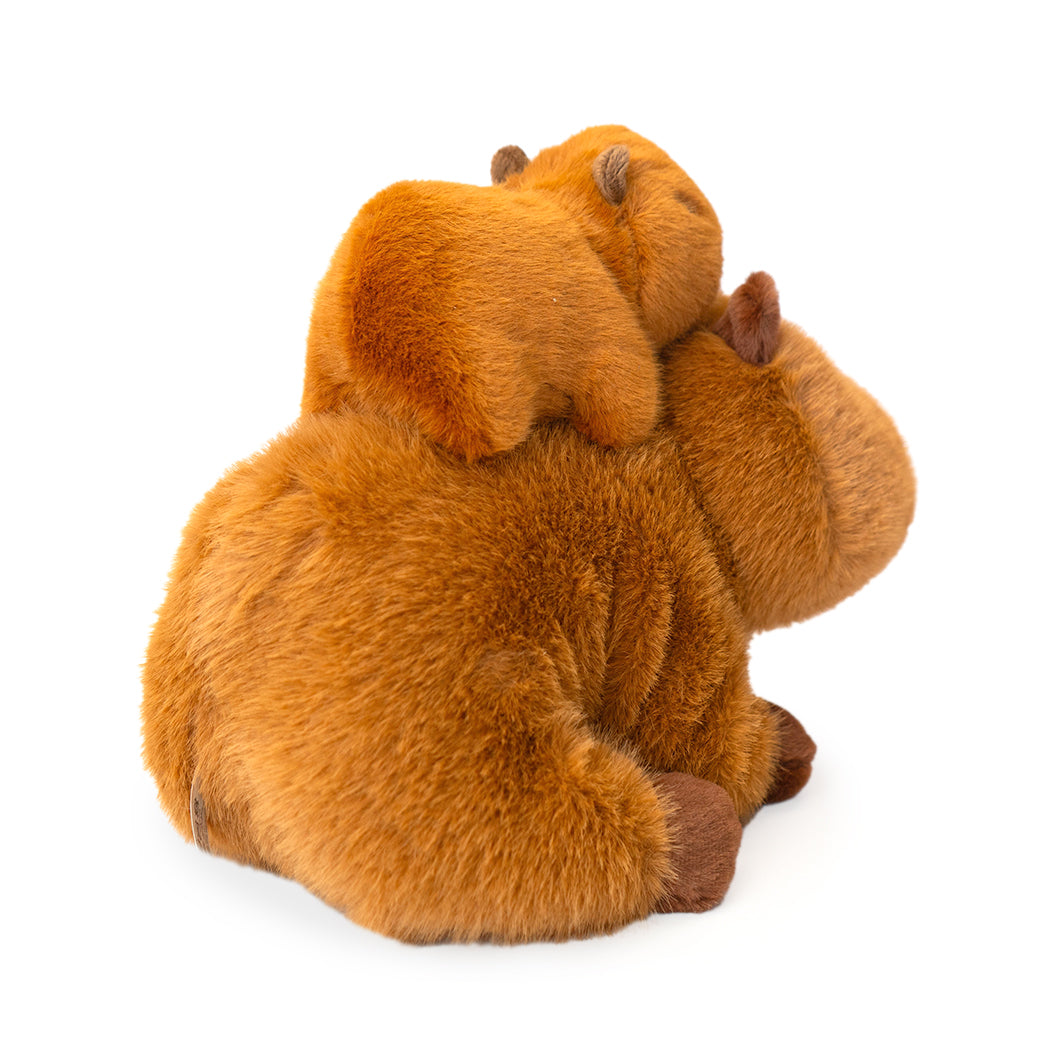 Plush mamma capibara con cucciolo.Il plush ha il pelo lungo ed è super morbido, tutto da coccolare.