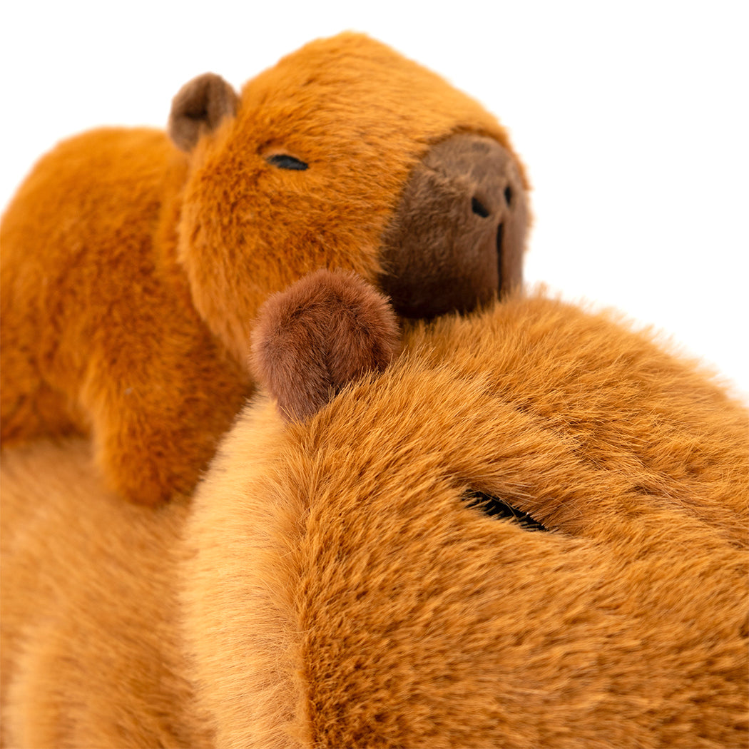 Plush mamma capibara con cucciolo.Il plush ha il pelo lungo ed è super morbido, tutto da coccolare.
