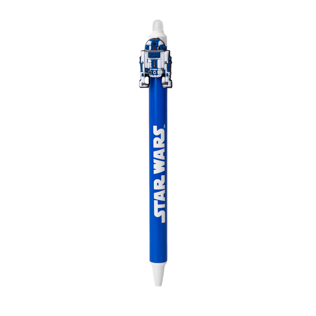 Penna gel cancellabile di Star Wars con l'inchiostro blu, disponibile in 4 varianti: Yoda, Darth Vader, Boba Fett, R2D2, Stormtrooper.