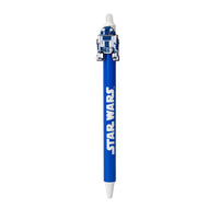 Penna gel cancellabile di Star Wars con l'inchiostro blu, disponibile in 4 varianti: Yoda, Darth Vader, Boba Fett, R2D2, Stormtrooper.