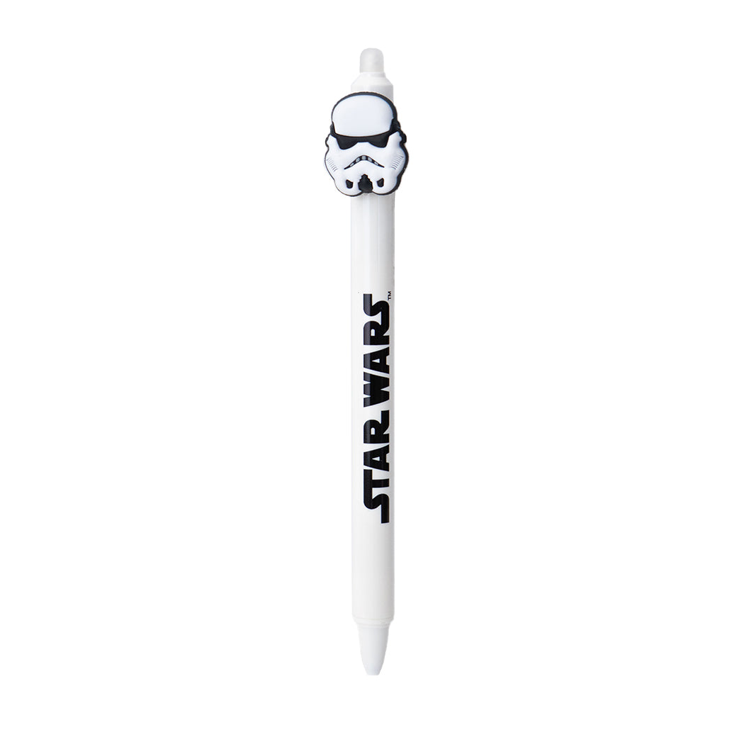 Penna gel cancellabile di Star Wars con l'inchiostro blu, disponibile in 4 varianti: Yoda, Darth Vader, Boba Fett, R2D2, Stormtrooper.
