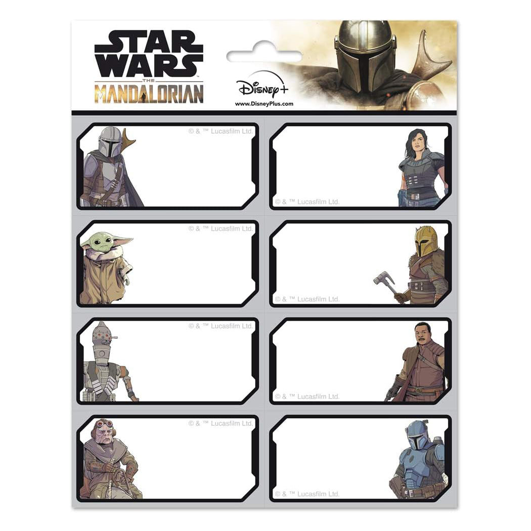 Etichette adesive con i personaggi di Star Wars.
La confezione contiene 16 etichette adesive.