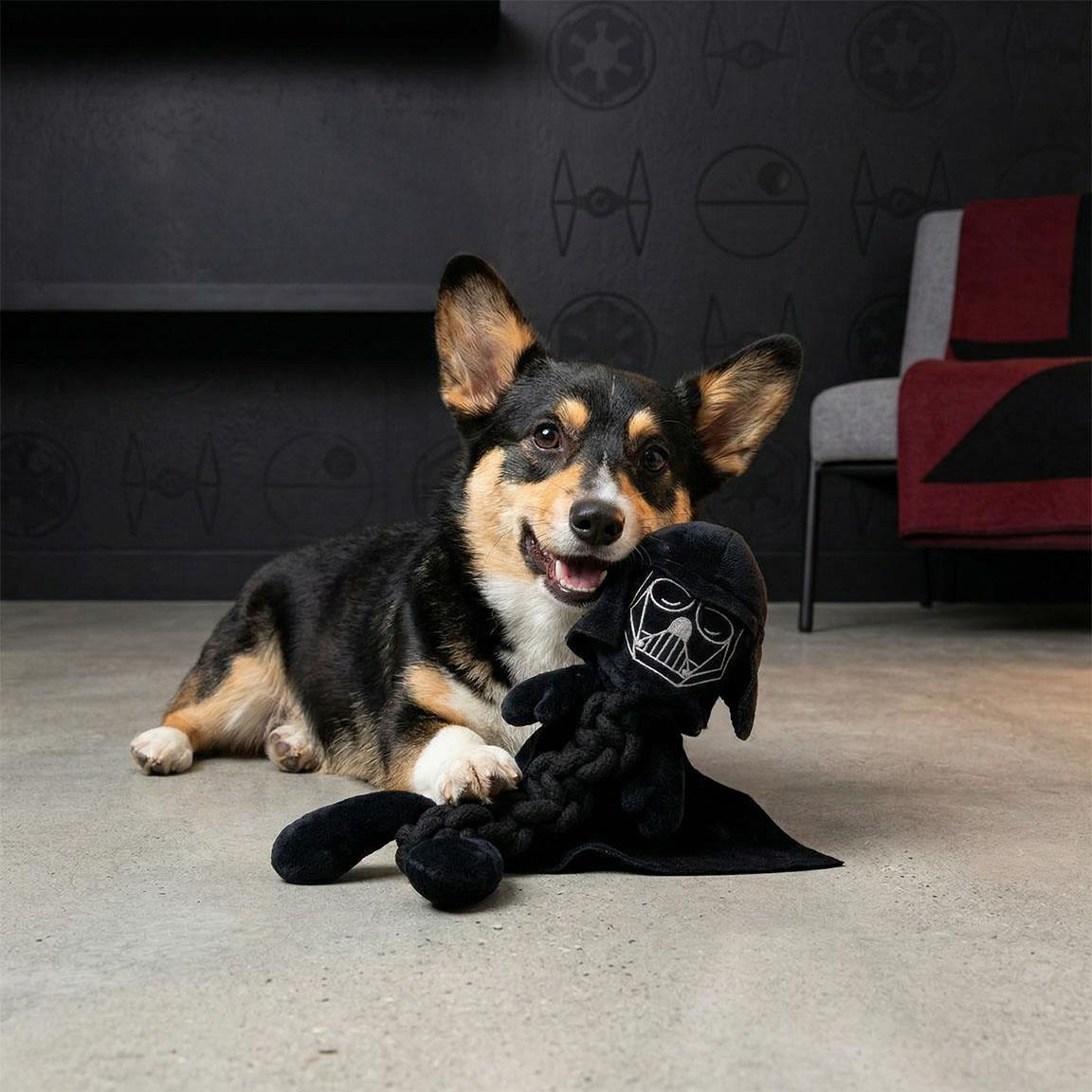 Giocattolo per cane in stoffa a forma di Darth Vader.