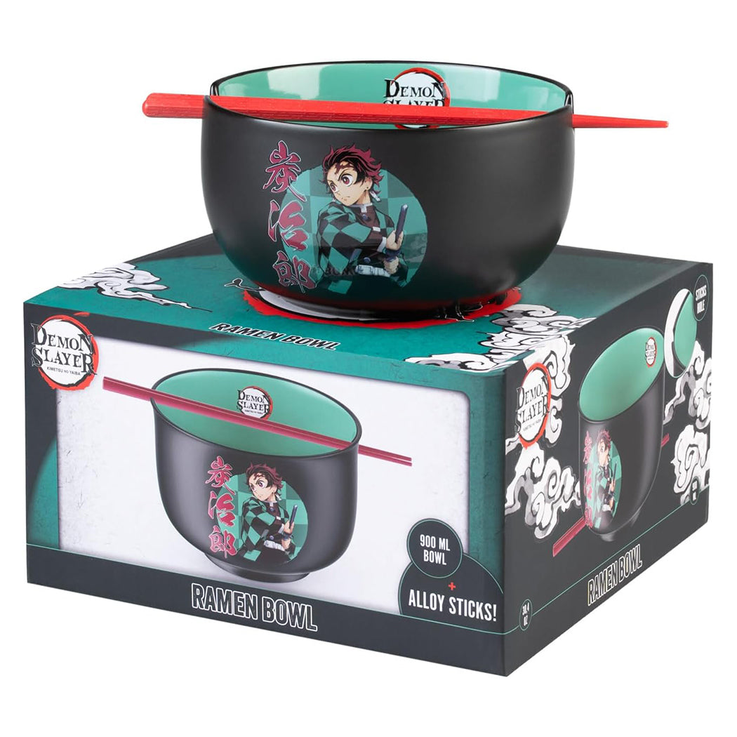 Bowl per il ramen di Damon Slayer in gres con bacchette.
