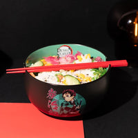 Bowl per il ramen di Damon Slayer in gres con bacchette.