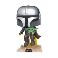 Funko Pop di Star Wars The Mandalorian with the Child.