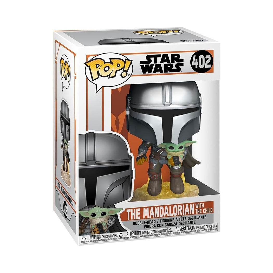 Funko Pop di Star Wars The Mandalorian with the Child.
