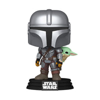 Funko Pop di Star Wars The Mandalorian with Grogu.