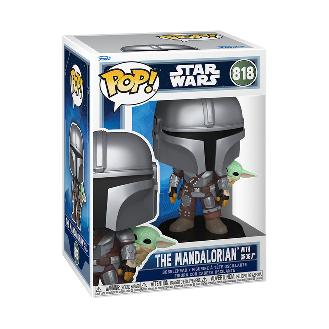 Funko Pop di Star Wars The Mandalorian with Grogu.