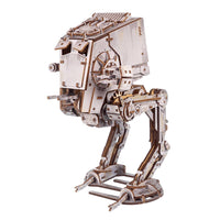 Modellino in legno 3d del personaggio AT - ST Walker della serie Star Wars.