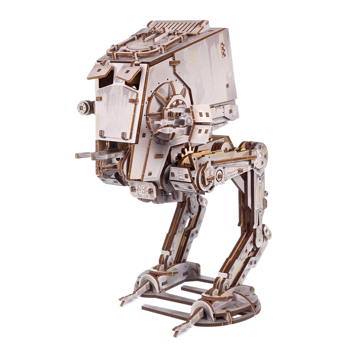 Modellino in legno 3d del personaggio AT - ST Walker della serie Star Wars.