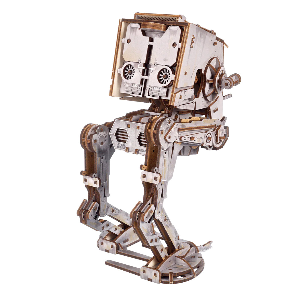 Modellino in legno 3d del personaggio AT - ST Walker della serie Star Wars.