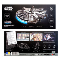Modellino in legno 3d della Millennium Falcon della serie Star Wars