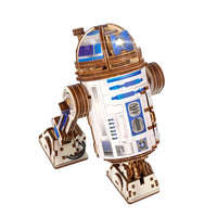 Modellino in legno 3d del personaggio R2 - D2 della serie Star Wars.
