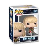 Funko Pop del personaggio Cha Hae-In della serie Solo Leveling.