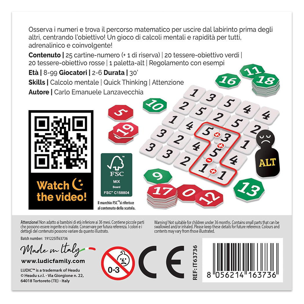 Gioco di società con calcoli mentali e rapidità per tutti.