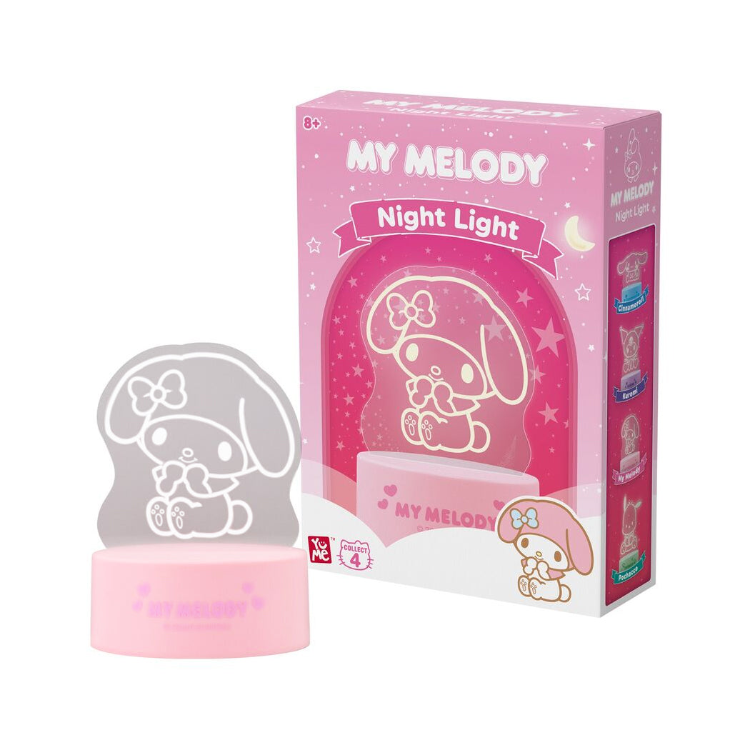 Lampada notturna dei personaggi di Hello Kitty & friends. E' disponibile in 4 varianti: Pochacco, My Melody, Kuromi, Cinnamoroll.