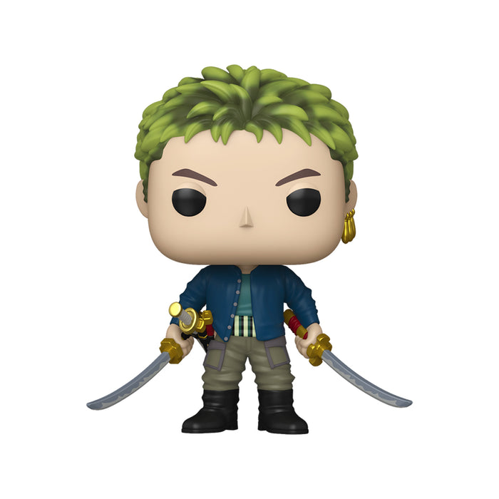 Funko Pop del personaggio Zoro della serie One Piece.