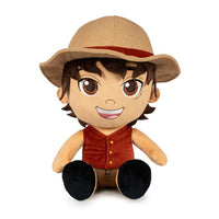 Plush del personaggio Luffy di One Piece.
