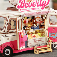 Puzzle in 3d che riproduce in miniatura un furgoncino dei gelati.