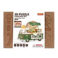 Puzzle in 3d che riproduce in miniatura un chiosco su ruote.