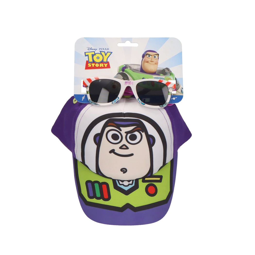 Set di accessori di Toy Story per bambino con occhiali da sole e cappellino.