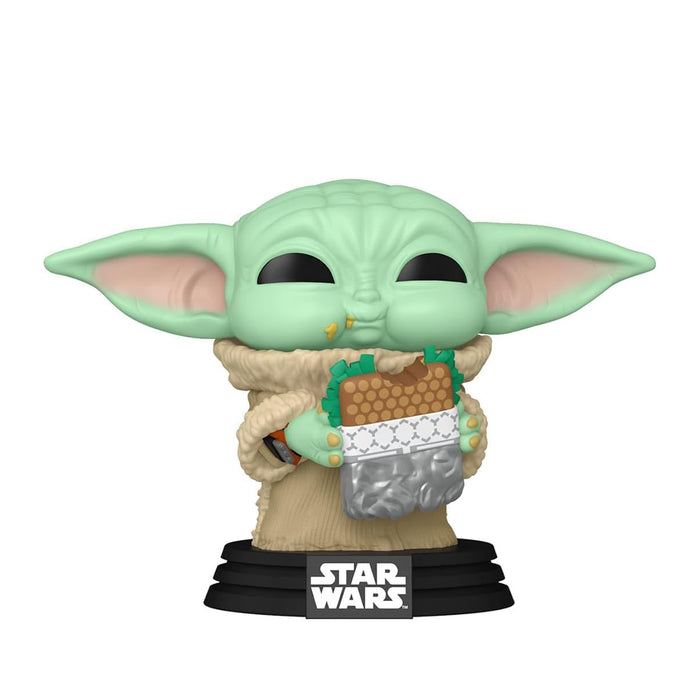 Funko Pop del personaggio Grogu con panino della serie Star Wars.