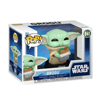 Funko Pop del personaggio Grogu con panino della serie Star Wars.
