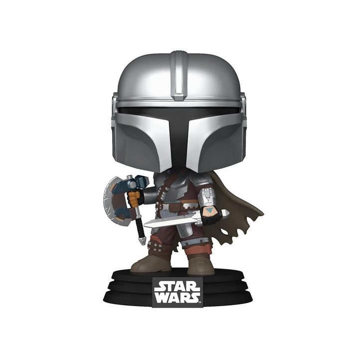 Funko Pop del personaggio The Mandalorian della serie Star Wars.