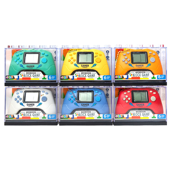 Mini consolle con 6 giochi diversi.