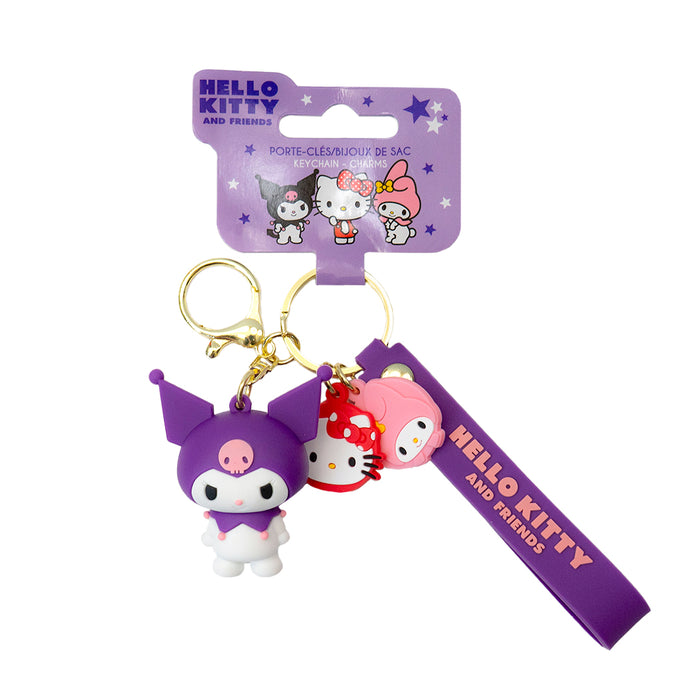 Portachiavi del personaggio Kuromi della serie Hello Kitty and friends.