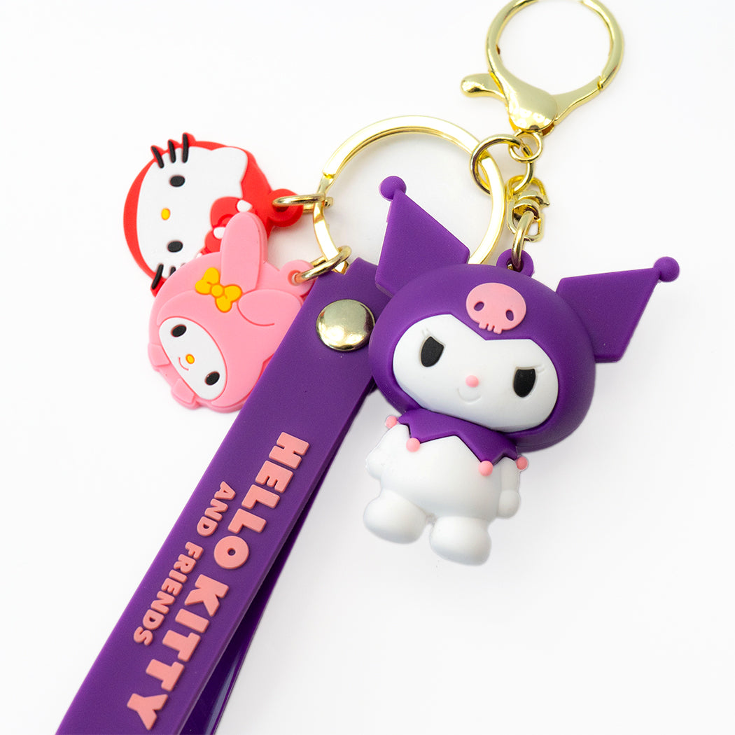 Portachiavi del personaggio Kuromi della serie Hello Kitty and friends.
