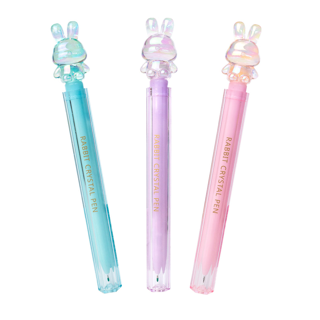 Penna gel crystal rabbit con inchiostro nero