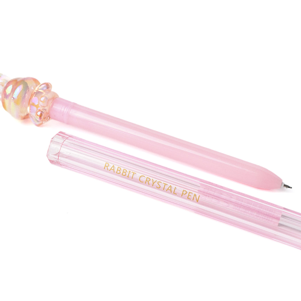 Penna gel crystal rabbit con inchiostro nero