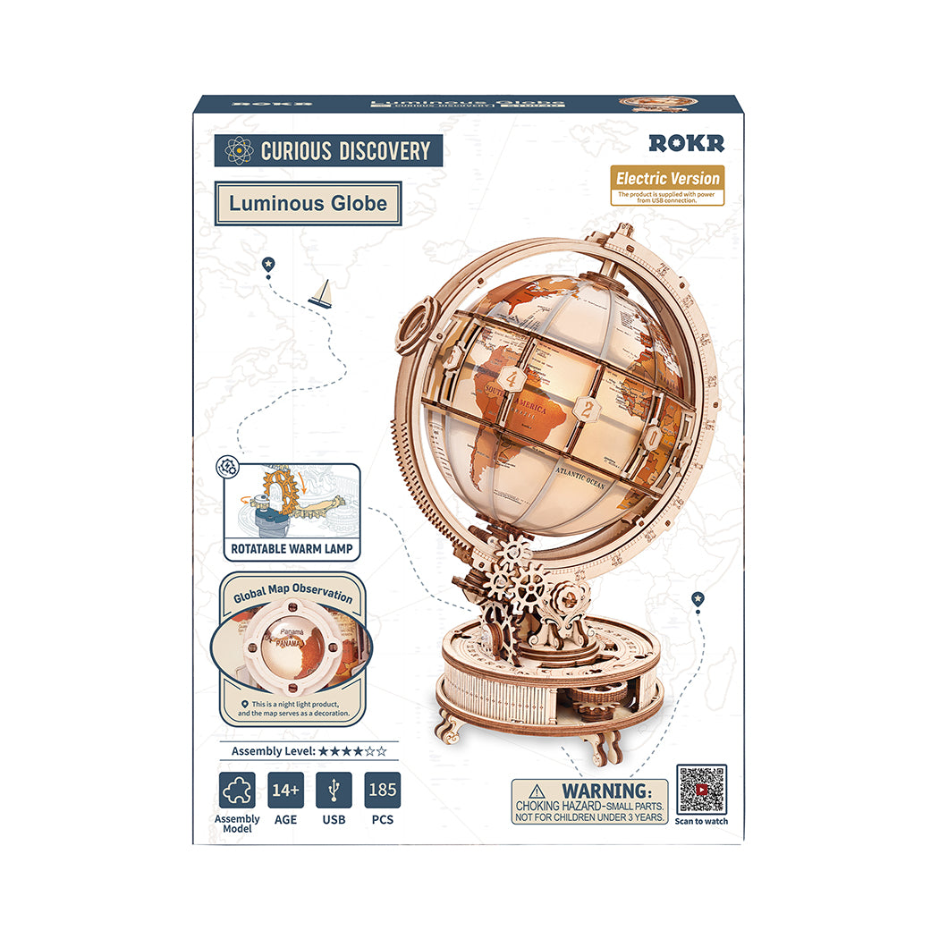 Puzzle in 3d che riproduce un mappamondo. 
Il puzzle ha 185 pezzi ed è adatto a partire dai 14 anni.