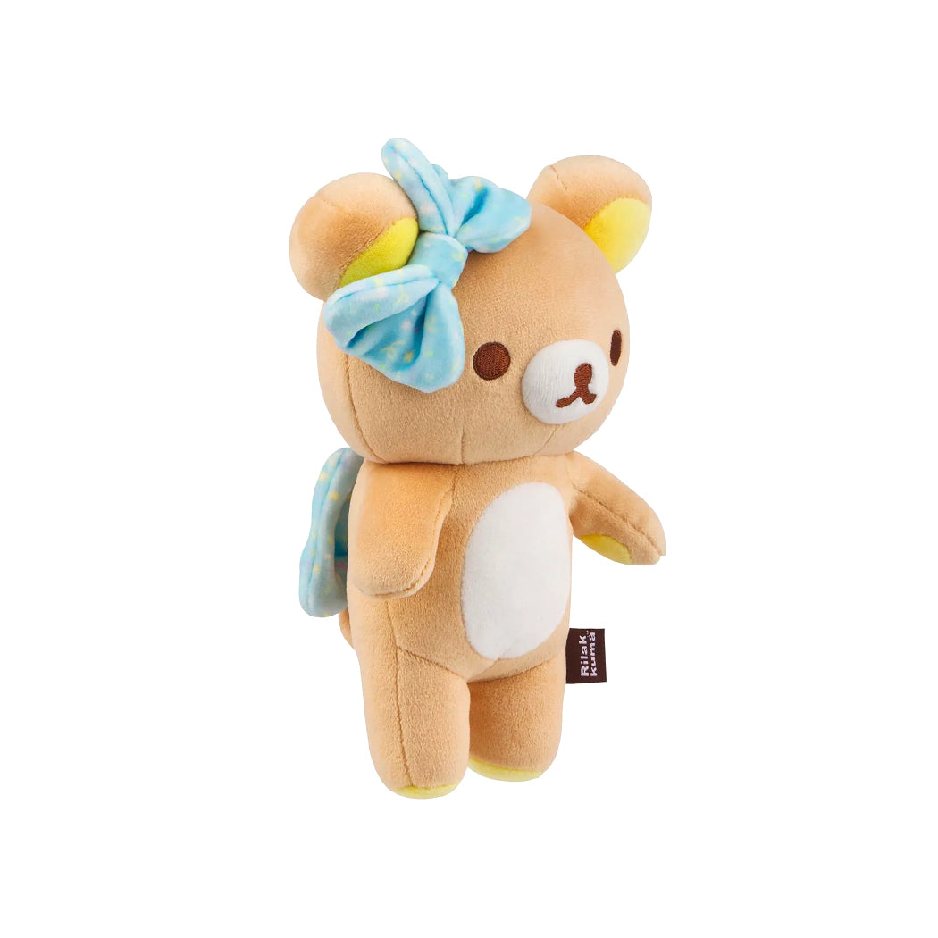 Plush super fluffy del personaggio Rilakkuma in versione happy for you Mochi.
