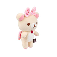 Plush super morbido del personaggio Korilakkuma della serie Rilakkuma in versione happy for you Mochi.