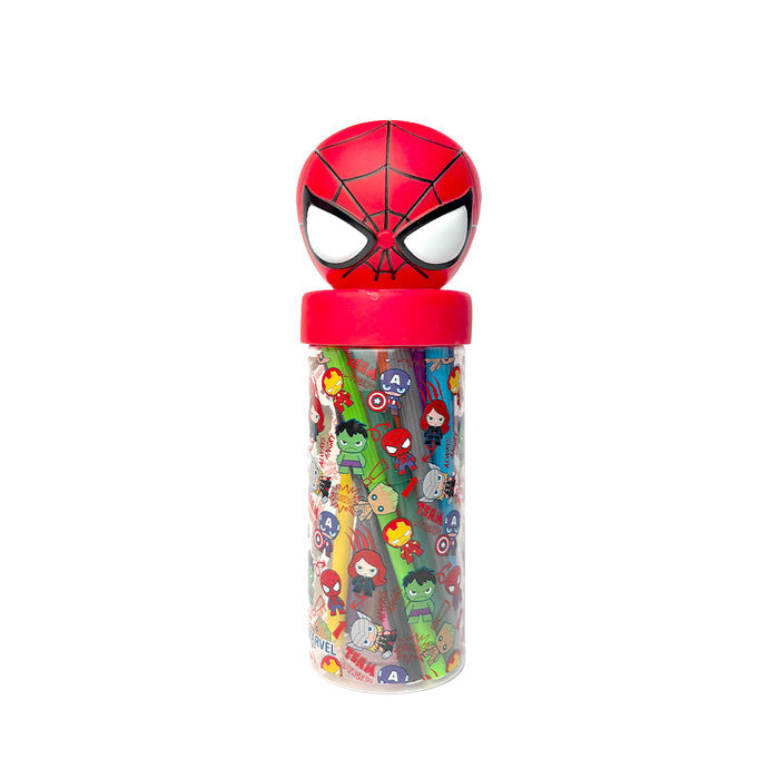 Astuccio di Spiderman contenente 18 pennarelli.