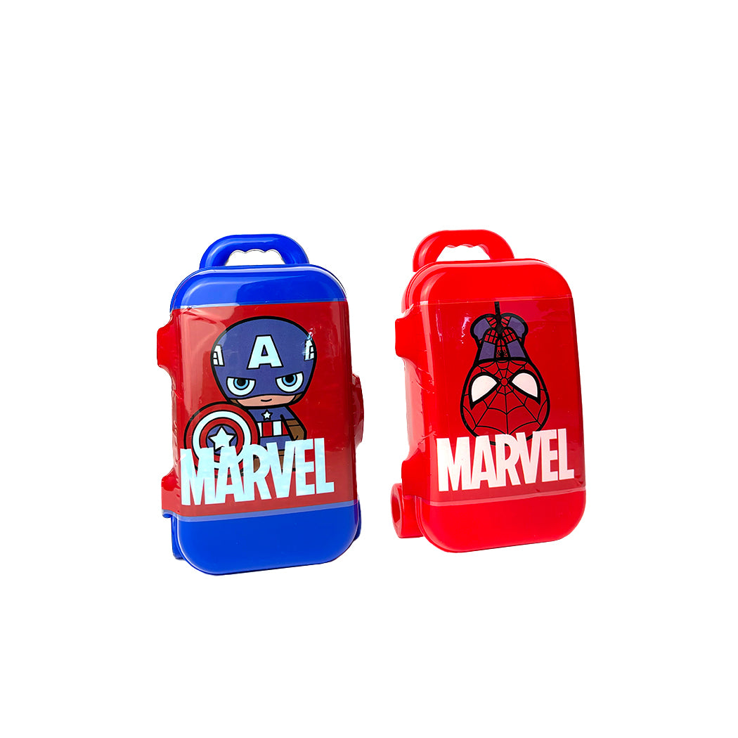Set da colorare a forma di trolley con i personaggi più amati della Marvel.