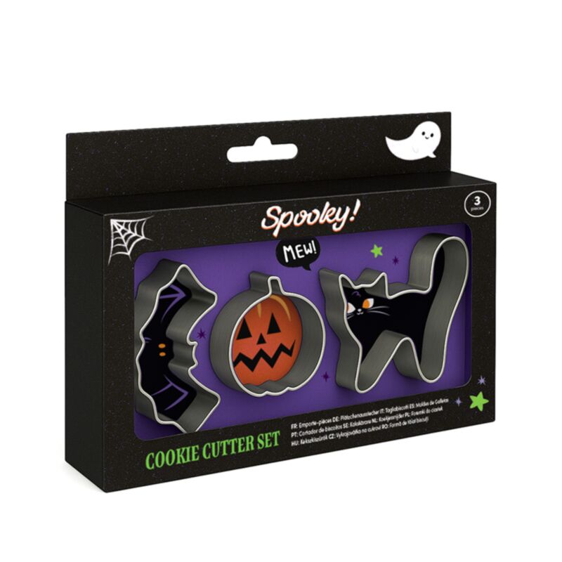 Set per tagliare i biscotti a forma di personaggi di Halloween.
