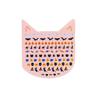 >Album a forma di gatto con adesivi di Halloween.