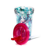 Bicchiere infrangibile con cannuccia del personaggio Miku