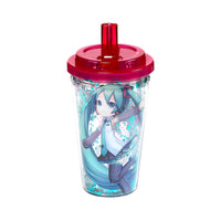Bicchiere infrangibile con cannuccia del personaggio Miku